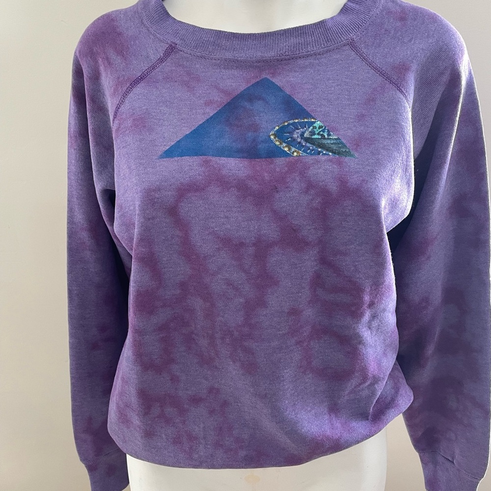 Vintage Reverse Dye Hand Painted Space Alien Sweatshirt Size S